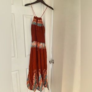 Hand embellished swing bottom maxi dress
